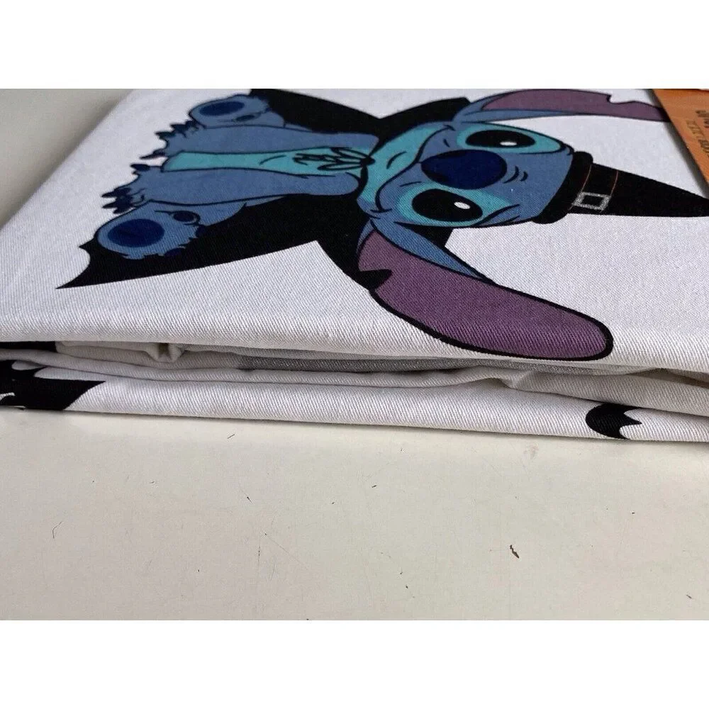 Disney Halloween Lilo Stitch Fabric Shower Curtain Witch Spider Web 72 X 72” NEW